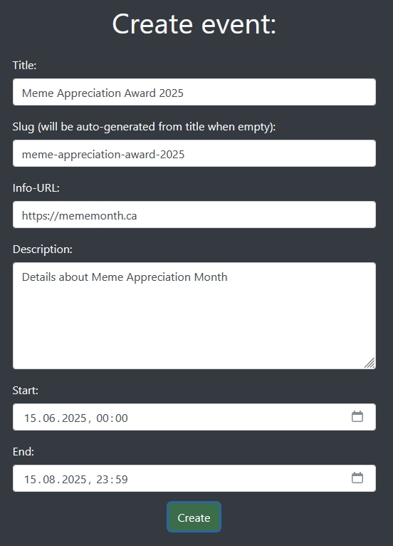 User Creation Dialogue